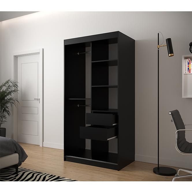 Schrank Jodelka 1 100 Schwarz/Eiche Artisan/Schwarz