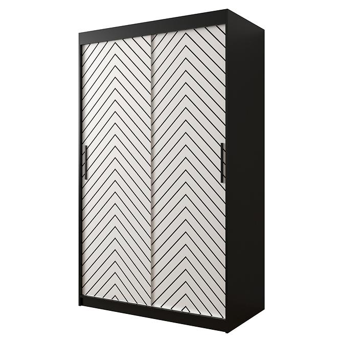 Schrank Jodelka 1 120 Schwarz/Weiss/Schwarz