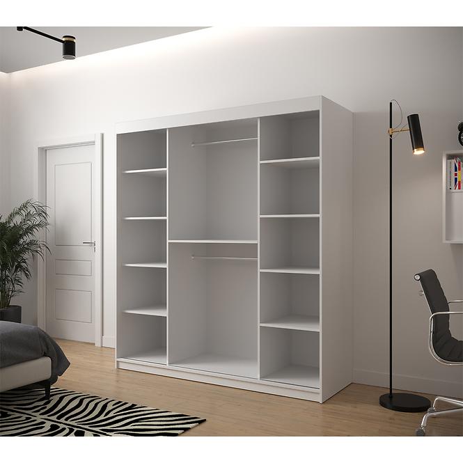 Schrank Jodelka 1 180 Weiss/Eiche Artisan/Schwarz