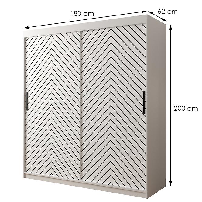 Schrank Jodelka 1 180 Weiss/Weiss/Schwarz