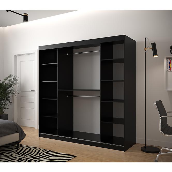 Schrank Jodelka 1 200 Schwarz/Eiche Artisan/Schwarz