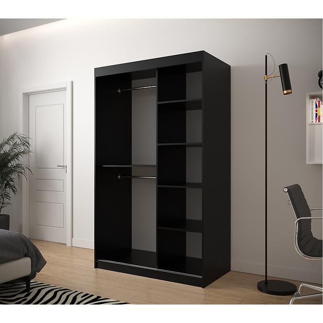 Schrank Jodelka 2 120 Schwarz/Eiche Artisan/Schwarz