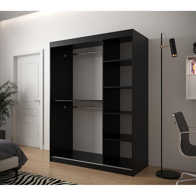 Schrank Jodelka 2 150 Schwarz/Eiche Artisan/Schwarz