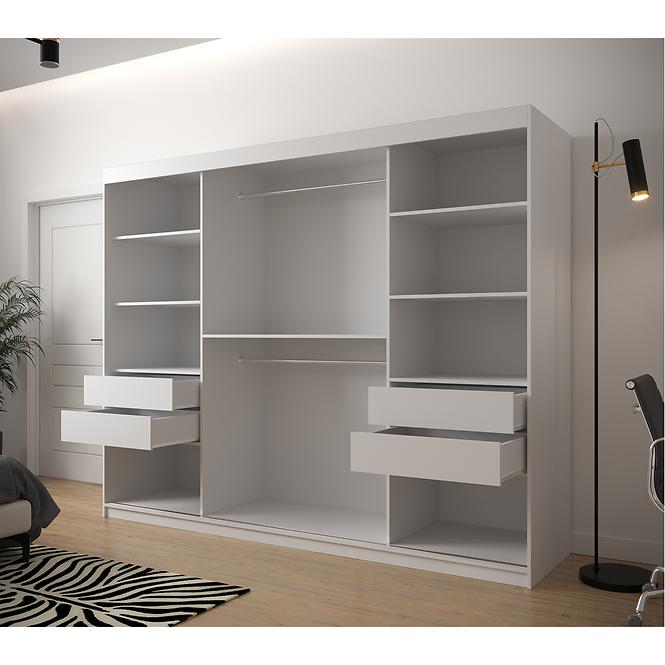 Schrank Jodelka 2 250 Weiss/Eiche Artisan/Schwarz