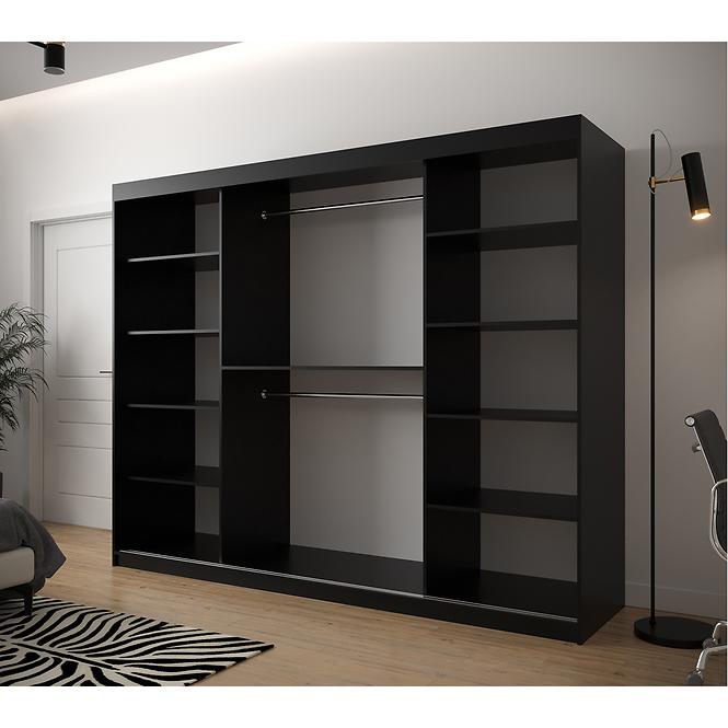 Schrank Jodelka 2 250 Schwarz/Eiche Artisan/Schwarz