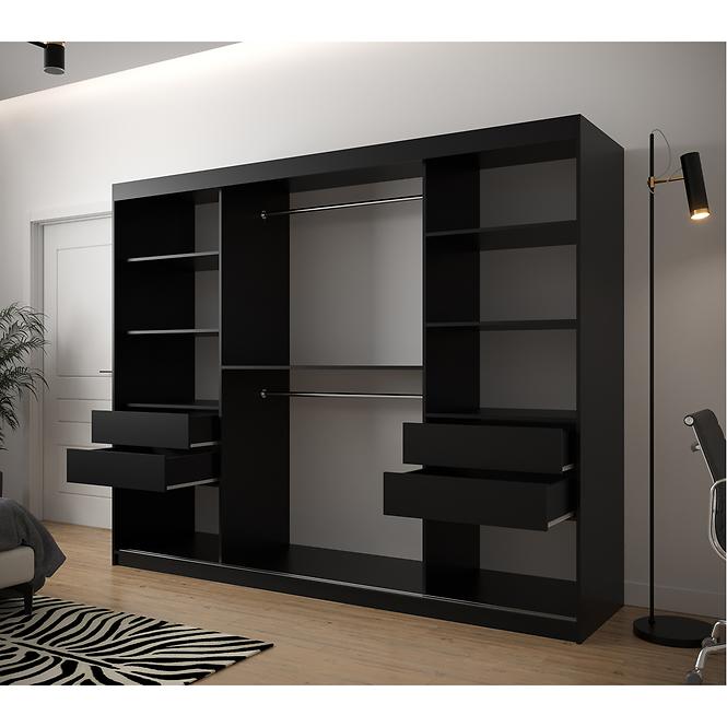 Schrank Jodelka 2 250 Schwarz/Eiche Artisan/Schwarz