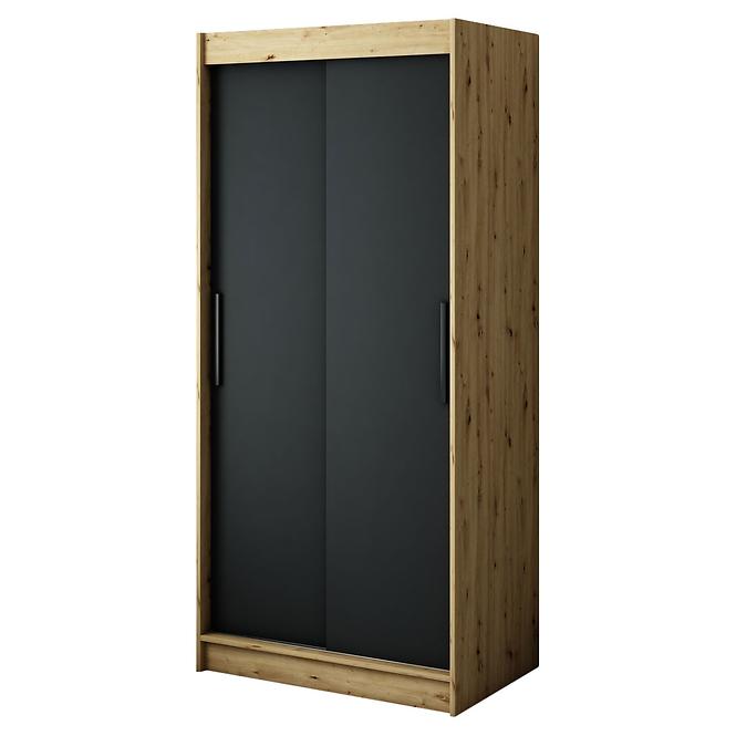 Schrank Halifax T 100 eiche Artisan/schwarz