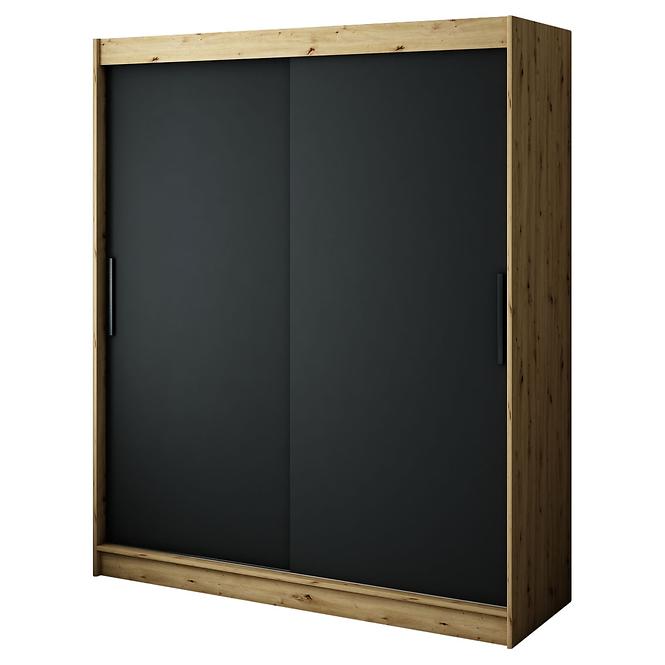 Schrank Halifax T 180 eiche Artisan/schwarz