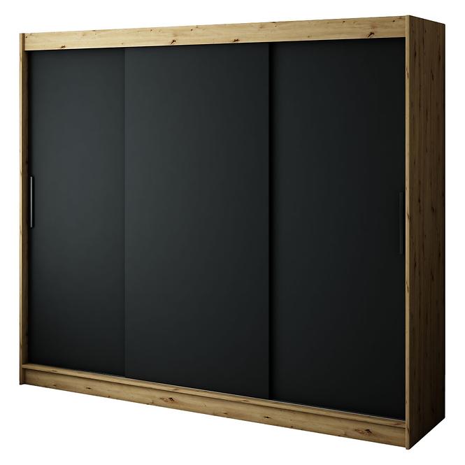 Schrank Halifax T 250 eiche Artisan/schwarz