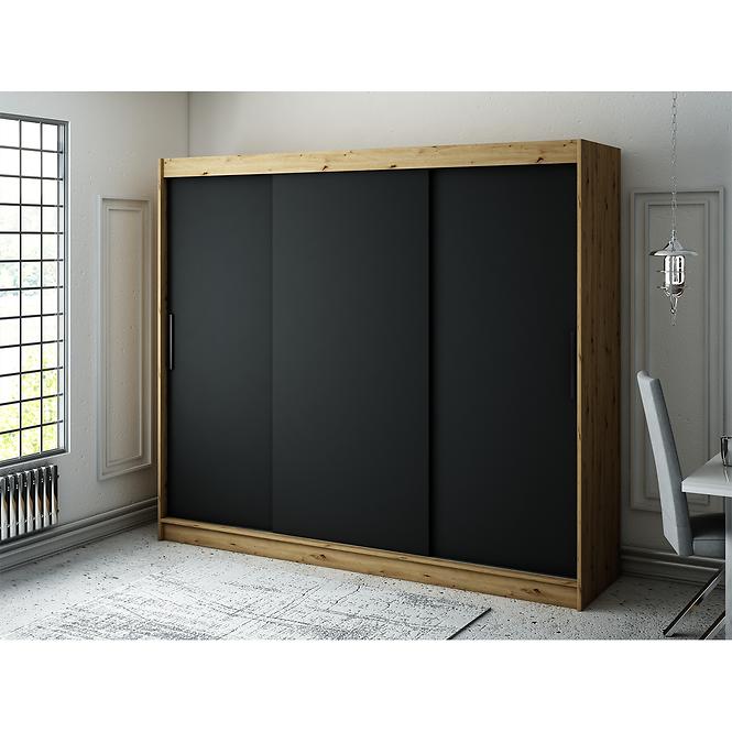 Schrank Halifax T 250 eiche Artisan/schwarz