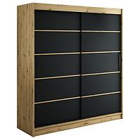 Schrank Halifax V1 200 eiche Artisan/schwarz