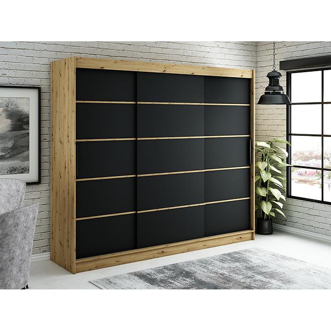 Schrank Halifax V1 250 eiche Artisan/schwarz