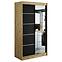 Schrank Halifax V2 120 eiche Artisan/schwarz/Spiegel