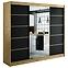 Schrank Halifax V2 250 eiche Artisan/schwarz/Spiegel