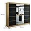 Schrank Halifax V2 250 eiche Artisan/schwarz/Spiegel,5