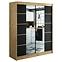 Schrank Halifax V4 180 eiche Artisan/schwarz/Spiegel