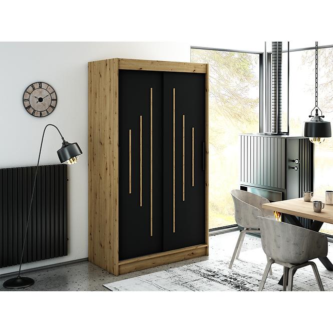 Schrank Halifax Y 120 eiche Artisan/schwarz