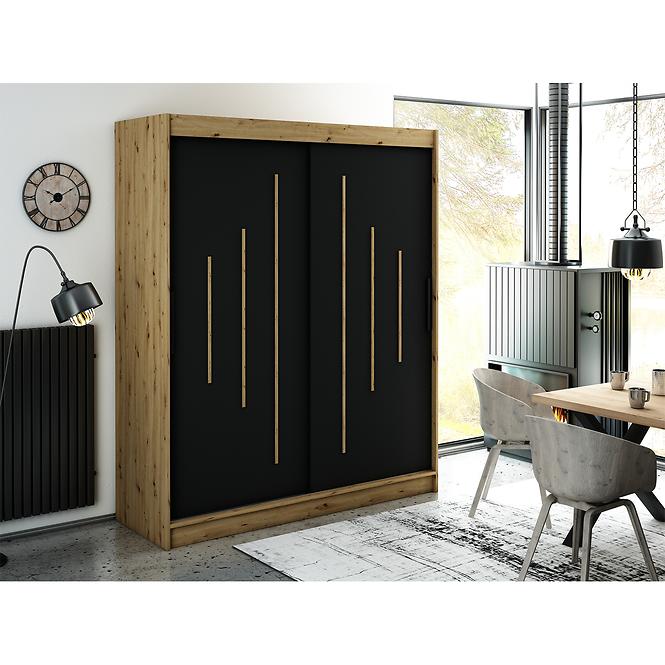 Schrank Halifax Y 180 eiche Artisan/schwarz