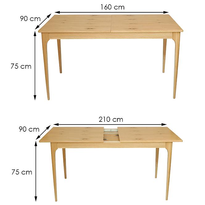 Tisch Boguś ST946 Eiche 160x90+50