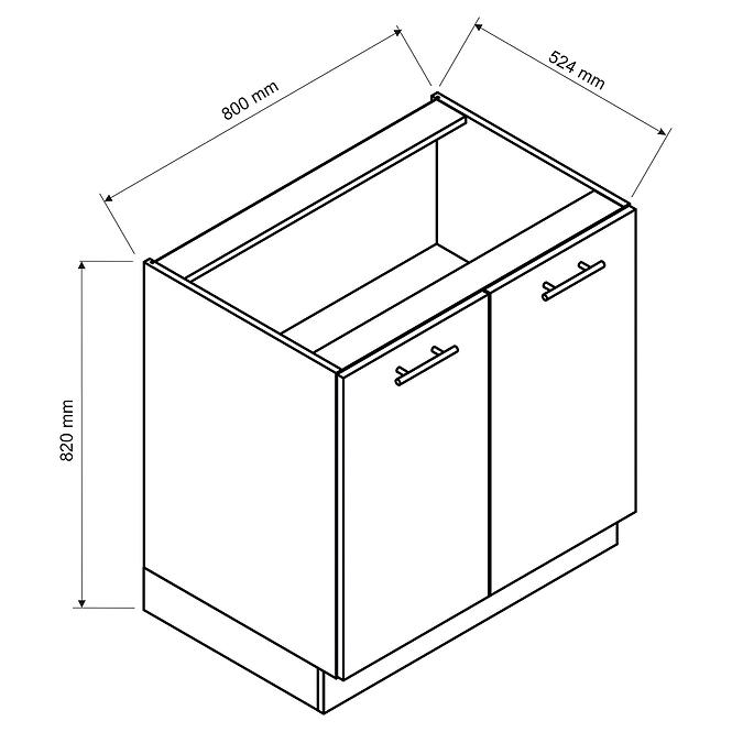 Küchenschrank Max D80 Grau