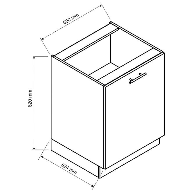 Küchenschrank Max D60 Pl Grau