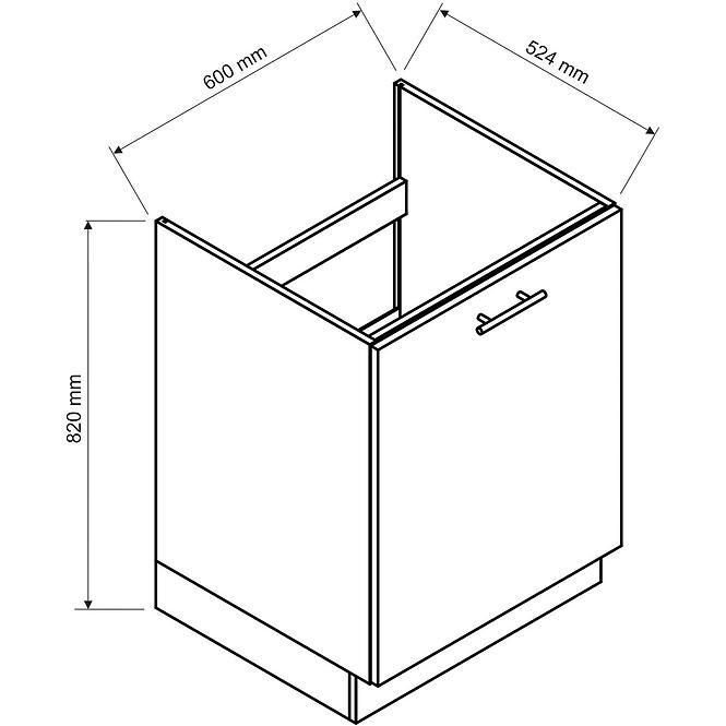 Küchenschrank Max D60zl S/1 Grau