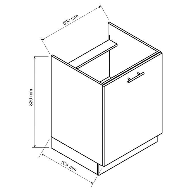 Küchenschrank Max D60pc Pl Grau