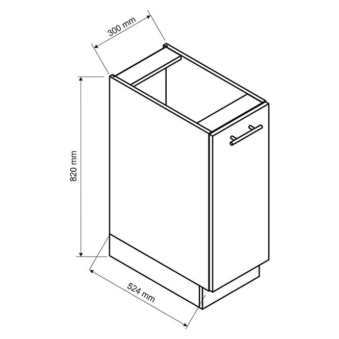 Küchenschrank Max D30 Pl Grau