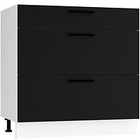 Küchenschrank Max D80s/3 Schwarz