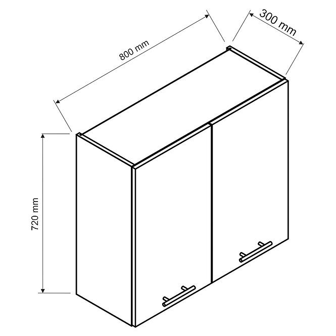 Küchenschrank Max W80su Alu Grau