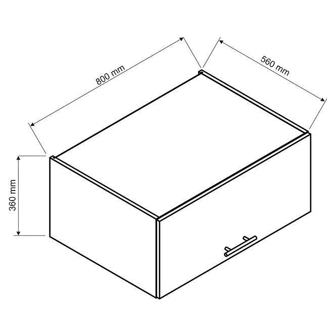 Küchenschrank Max W80okgr / 560 Grau