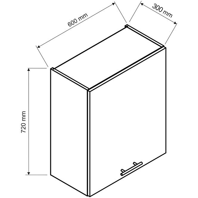 Küchenschrank Max W60su Alu Grau