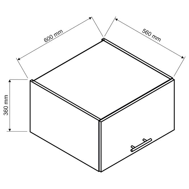 Küchenschrank Max W60okgr / 560 Grau