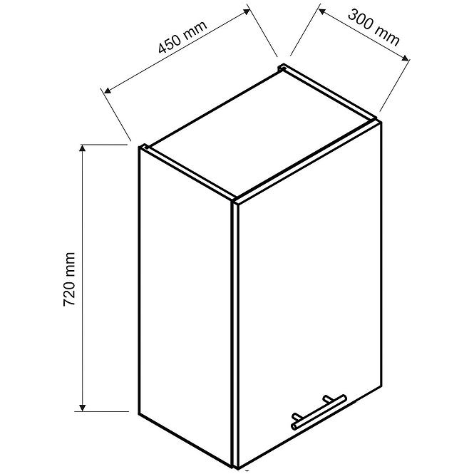 Küchenschrank Max W45 Pl Grau