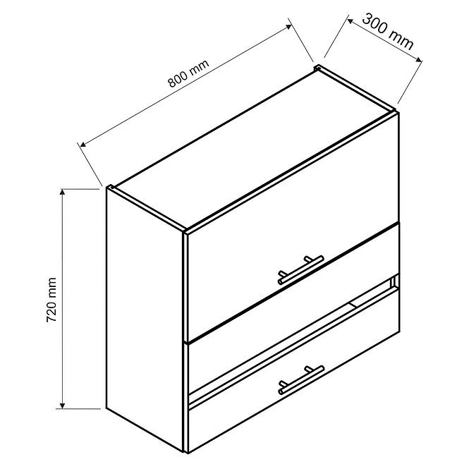 Küchenschrank Max W80grf/2 Sd Schwarz