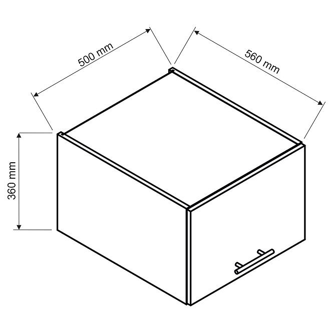 Küchenschrank Max W50okgr / 560 Schwarz