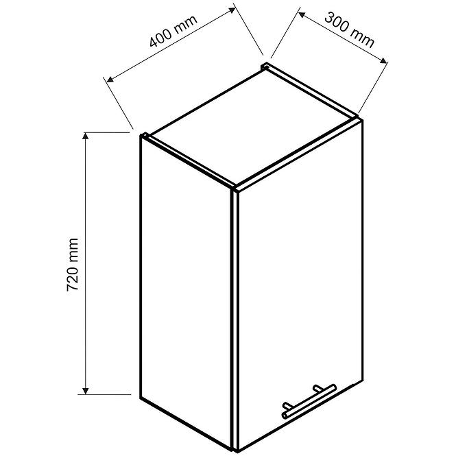 Küchenschrank Max W40 Pl Schwarz