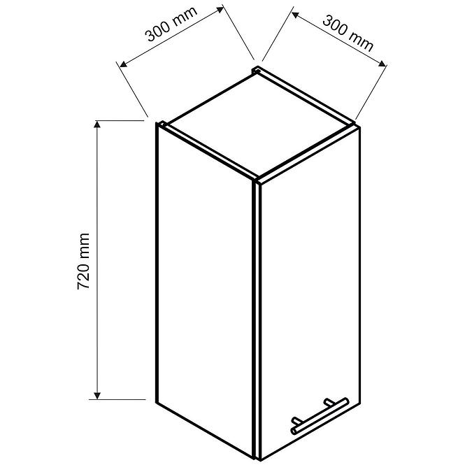 Küchenschrank Max W30 Pl Schwarz