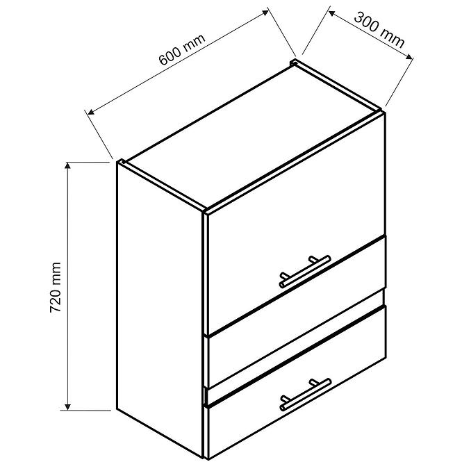 Küchenschrank Max W60grf/2 Sd Weiß