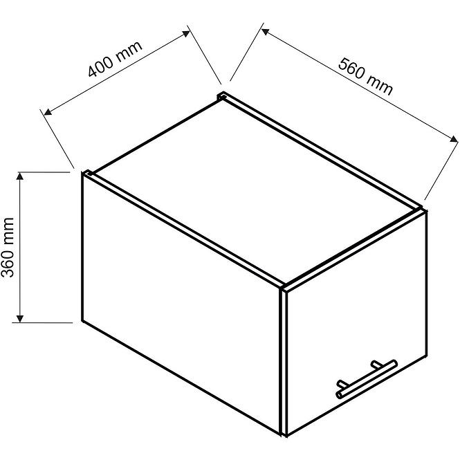 Küchenschrank Max W40okgr/560 Weiß