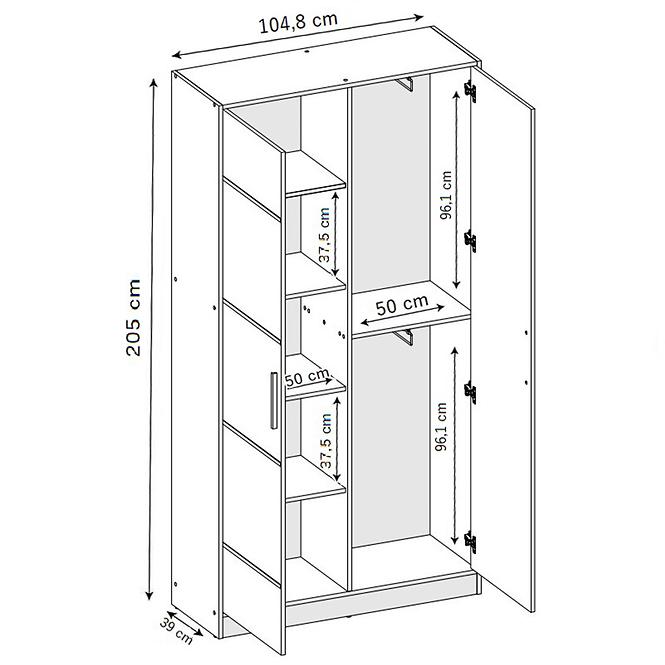 Schrank Roj 2d 105 Weiß