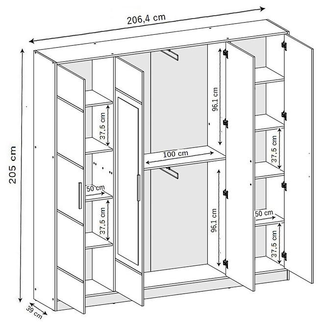 Schrank Roj 4d 207 Weiß