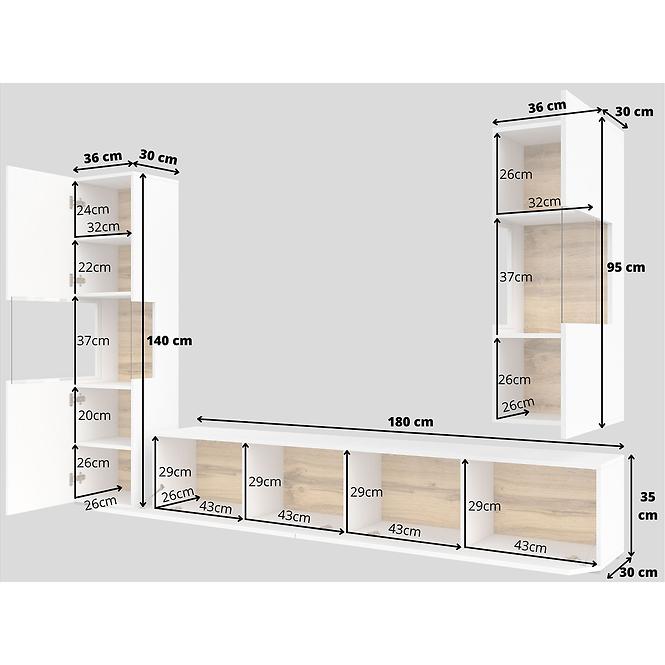 Wohnwand groß Ava 10 weiß