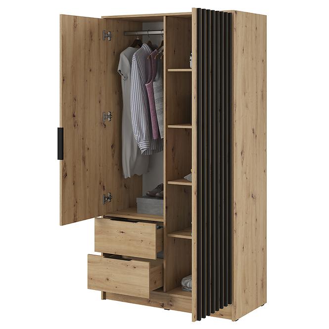 Schrank Nelly 2d spiegel artisan/schwarz