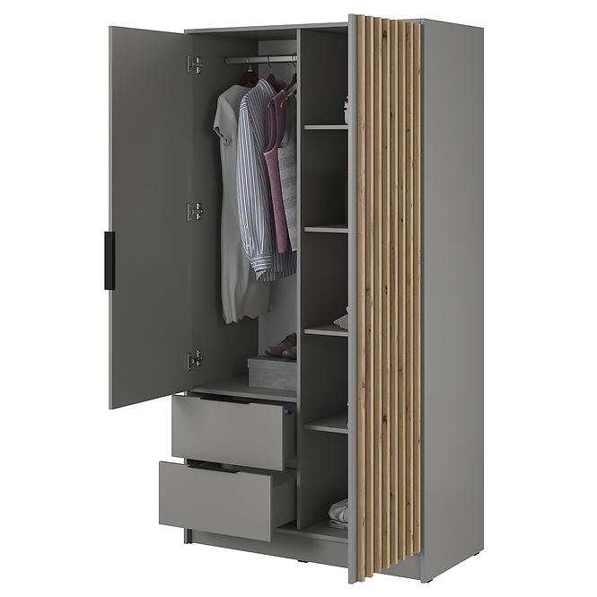 Schrank Nelly 2d grau/artisan