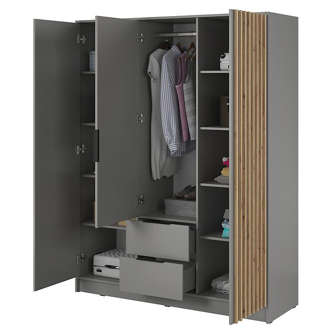 Schrank Nelly 3d spiegel grau/artisan