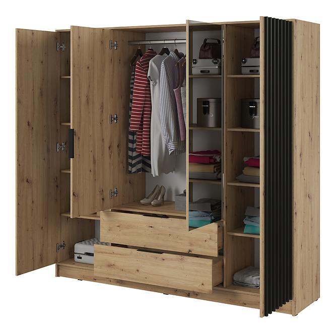 Schrank Nelly 4d spiegel artisan/schwarz