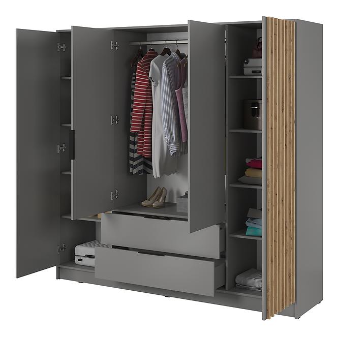 Schrank Nelly 4d grau/artisan