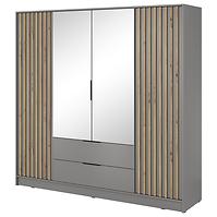 Schrank Nelly 4d spiegel grau/artisan