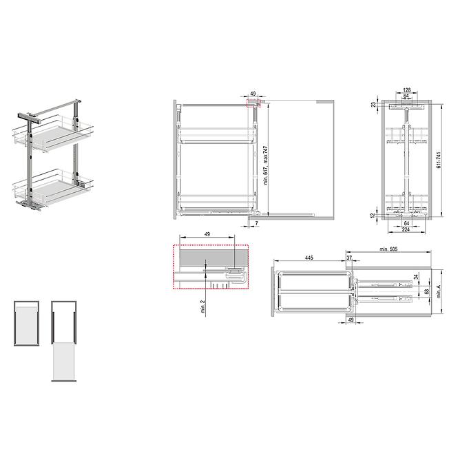 Cargo mini 40 l480 chrom/weiß